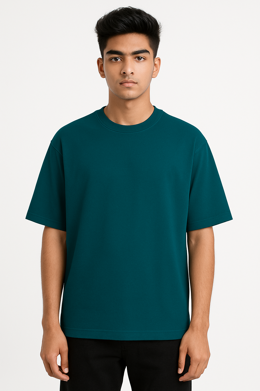Timeless Oversized Tee – Teal Blue (240 GSM)