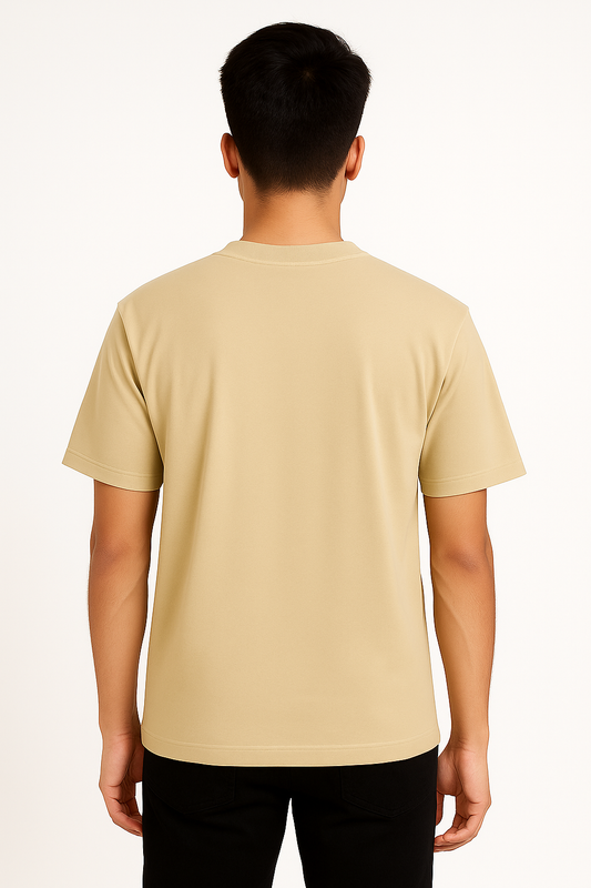 Timeless Regular Fit Tee – Beige (210 GSM)