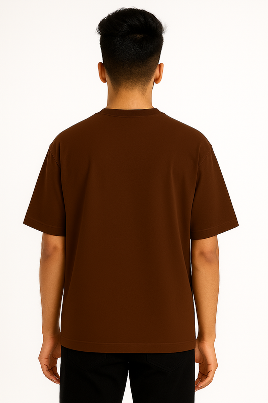 Timeless Oversized Tee – Brown (240 GSM)