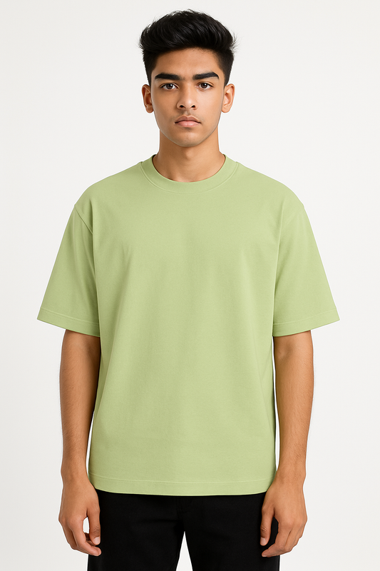 Timeless Oversized Tee – Muted Green (240 GSM)