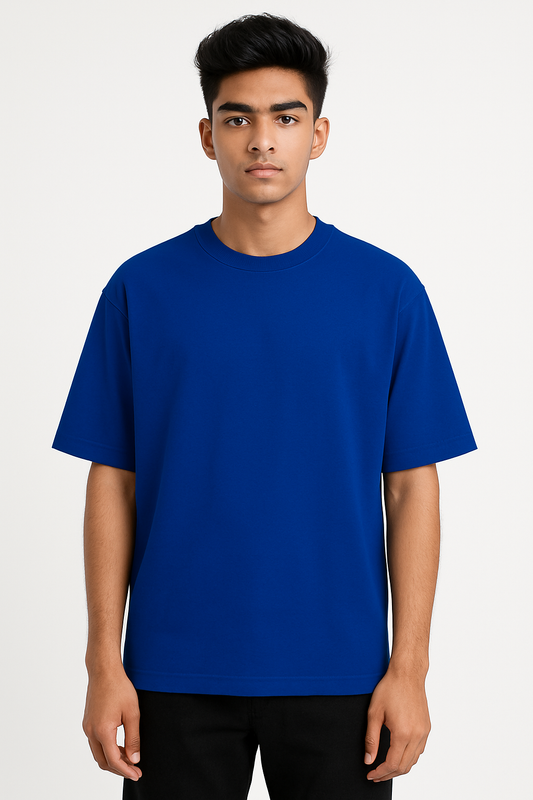 Timeless Oversized Tee – Royal Blue (240 GSM)