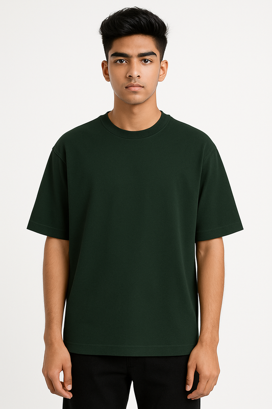 Timeless Oversized Tee – Forest Green (240 GSM)