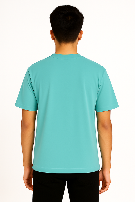 Timeless Regular Fit Tee – Aqua Blue (210 GSM)