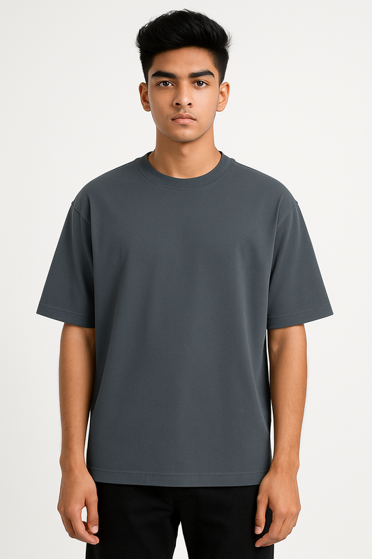 Timeless Oversized Tee – Dark Grey (240 GSM)