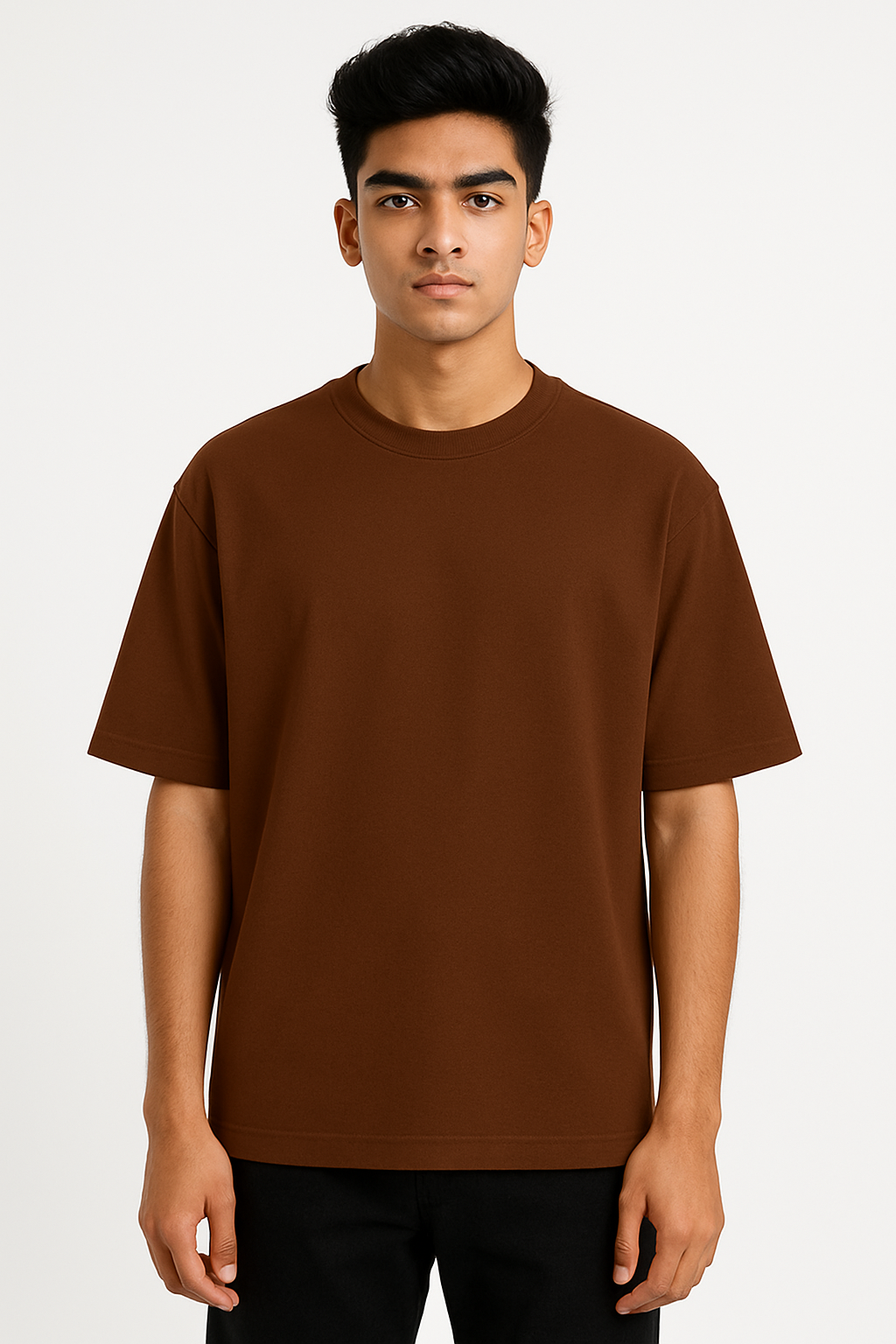 Timeless Oversized Tee – Brown (240 GSM)