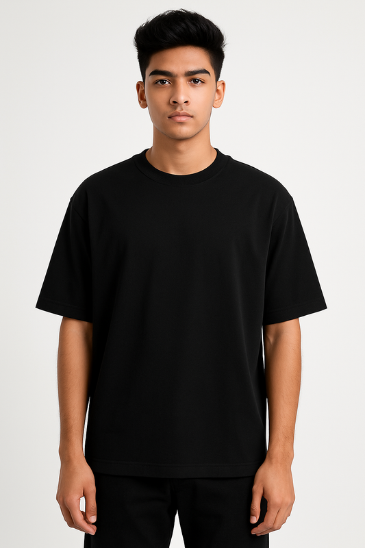 Timeless Oversized Tee – Black (240 GSM)