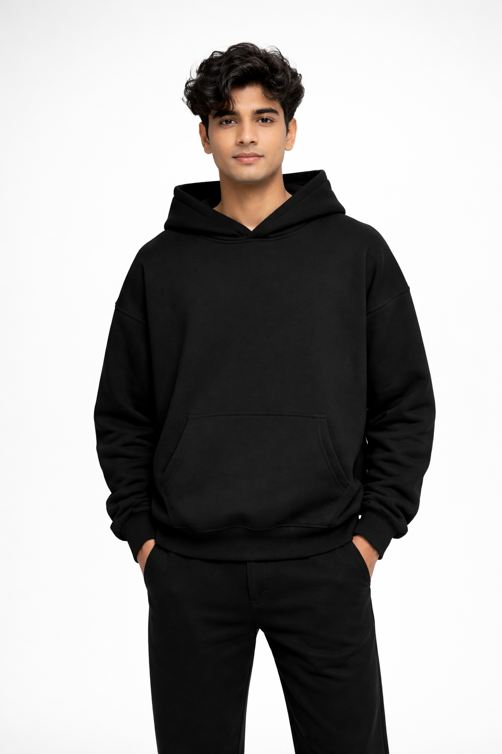 Timeless Oversized Hoodie – Black (350 GSM)