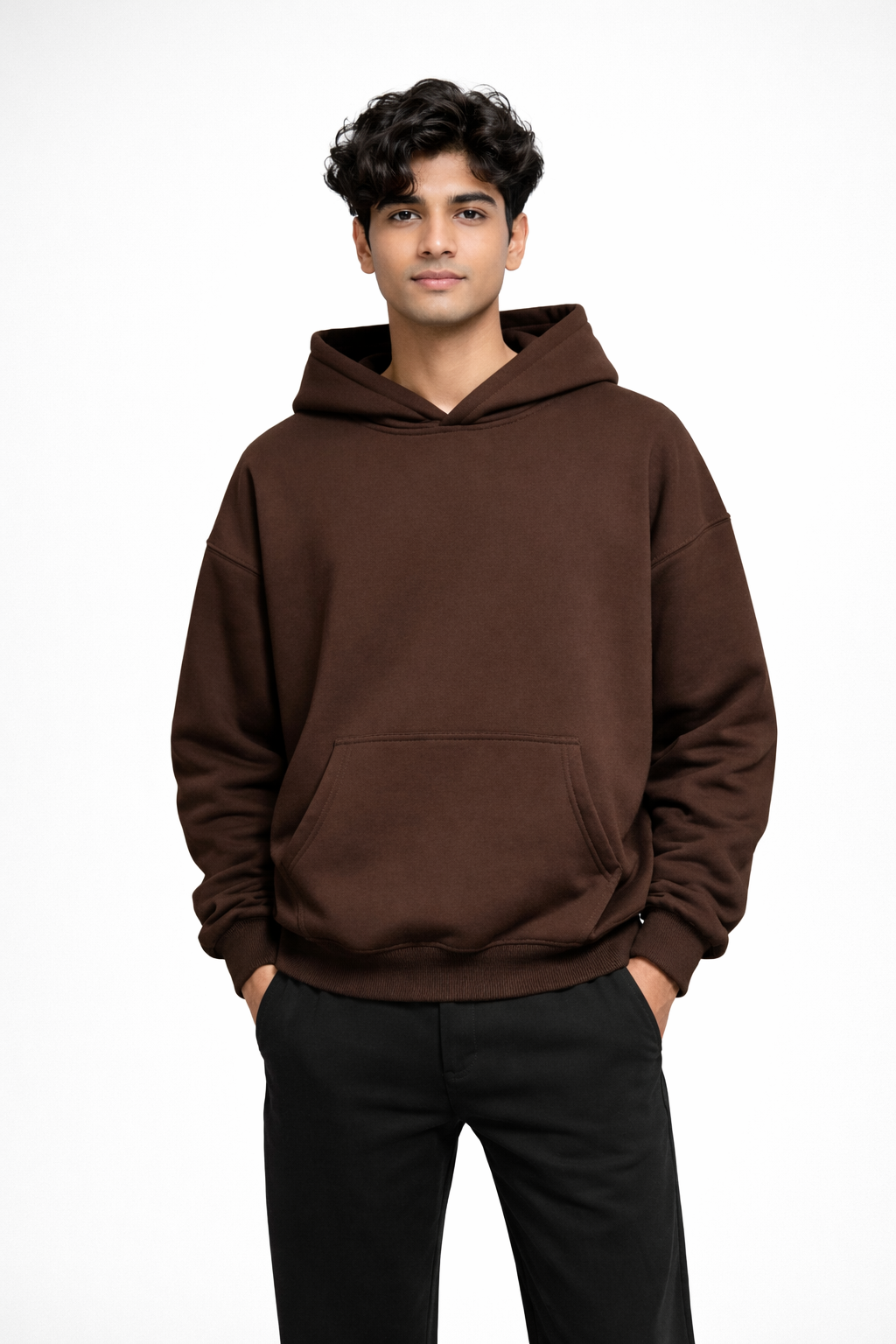 Timeless Oversized Hoodie – Coffe Brown (350 GSM)