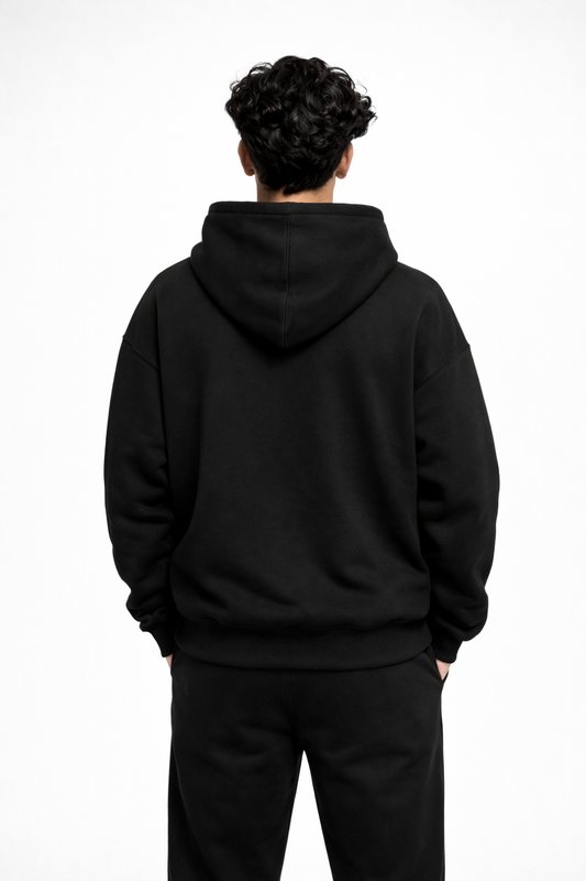 Timeless Oversized Hoodie – Black (350 GSM)