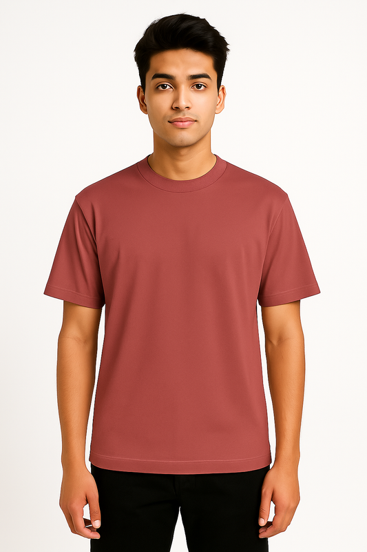 Timeless Regular Fit Tee – Onion Pink(210 GSM)