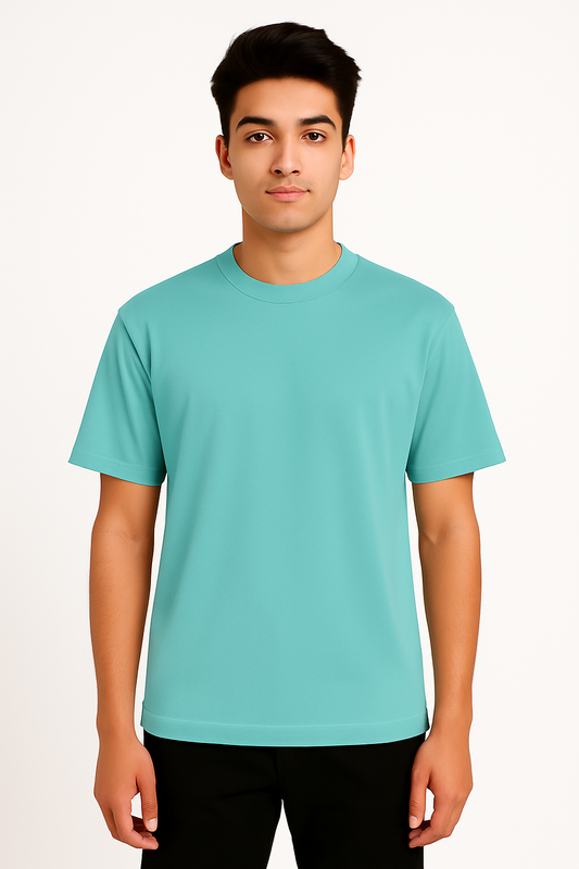 Timeless Regular Fit Tee – Aqua Blue (210 GSM)