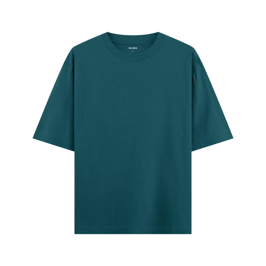 Timeless Oversized Tee – Teal Blue (240 GSM) BLANKD